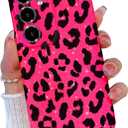 Samsung A36 5G Case Glitter, for Galaxy A36 5G Phone Case Pink for Women Girls Girly Cute Cheetah Printed Soft Phone Case for Samsung Galaxy A36 5G 6.6 inch, Black Leopard