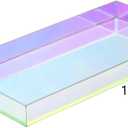 ROYALITA Iridescent Acrylic Vanity Tray 10x5 Inch - Small Acrylic Trays Perfume Tray Spill Proof, Decorative Tray for Bathroom Countertop, Wedding Decor, Aromatherapy Storage, Office Desk