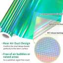 3 x GIRAFVINYL Green Holographic Vinyl, Glossy Green Holograophic Permanent Vinyl Self-Adhesive for Crafts Decal Signs Stickers,12" x 6 ft
