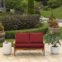 Arden Outdoor Loveseat Cushion Set, 48 x 24, Water Repellent, Fade Resistant, Cushion Set for Couch, Bench, and Swing 48 x 24, Ruby Red Leala