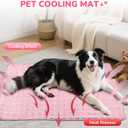 TerraKin Cooling Mat for Dogs and Cats, 27.6" x 21.7" Soft Pet Cooling Pad with Ice Silk Fabric, Comfortable for Crate, Bed, Floor, Sofa(Large, Pink)