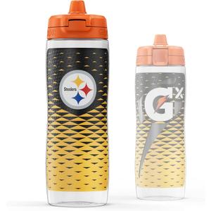 Gatorade Gx NFL Non-Slip Squeeze Bottles, 30 fl oz, Gx Hydration System (Pittsburgh Steelers)