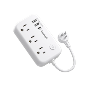 Short Extension Cord 6 inch, Small Extension Cord with Switch, 13A (1625W) Mini Extension Cord with 3 AC Outlet 3 USB (1 USB-C), Power Strip Short Cord for Kitchen Bathroom Bedside Table Behind TV