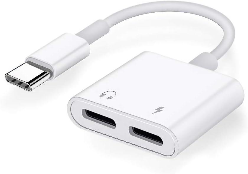 USB C Splitter, Dual USB C Audio and Charger Adapter Compatible with ipad Pro/Air 4,Samsung Galaxy Phone S21/S20/FE 5G/+/Ultra/Note 20/10+Plus,Google Pixel 4/3/2 XL