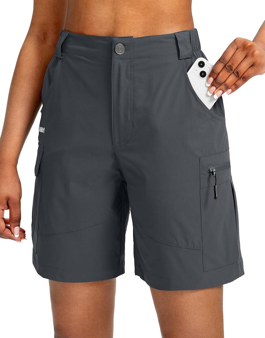 Viodia Women's 7" Hiking Cargo Shorts with Pockets Quick Dry Lightweight Shorts for Women Golf Casual Summer Shorts (X-Large)