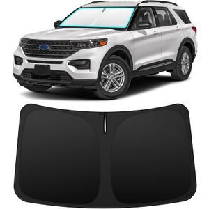 INSAUTO Foldable Windshield Sun Shade for Ford Explorer 2020-2025, Heat & UV Protection Car Sunshade with Storage Bag, Keep Interior Cool & Easy Installation