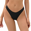 Bellecarrie Women's Cheeky Brazilian Bikini Bottoms Low Rise High Cut Swim Bottom, Small