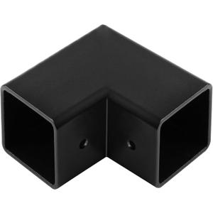 2 PCS 2" Black L Square Tubing Connector, 90 Degree 2 Way Elbow Fitting, Fits Square Tube O.D.: 2"