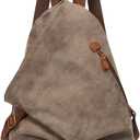 KL928 PU Leather Vintage Backpack  Large Casual Daypack Outdoor Travel Rucksack Hiking Backpacks for Men Women