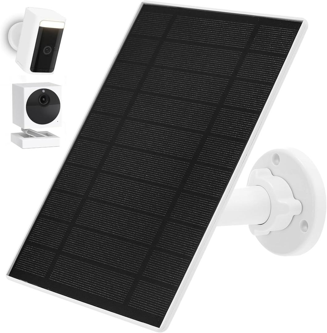 Wyze Camera Solar Panel Compatible with Wyze Cam Outdoor v1/v2 and Battery Cam Pro, 6W 5v, IP65 Waterproof (White)