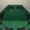 Folding Poker Table Top  48-Inch Solid Wood Topper  Space for 8 Players  Blackjack Table with Built-in Cupholders and Chip Trays by Trademark Poker