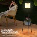 FUYO 2 Pack Solar Floor lamp Outdoor, 41.3'' Solar Powered Lights with 2 Plant Stand, Water-Resistant IP54 Outside Floor Lamps with 3 Lighting Modes for Patio Porch Yard Deck Decor