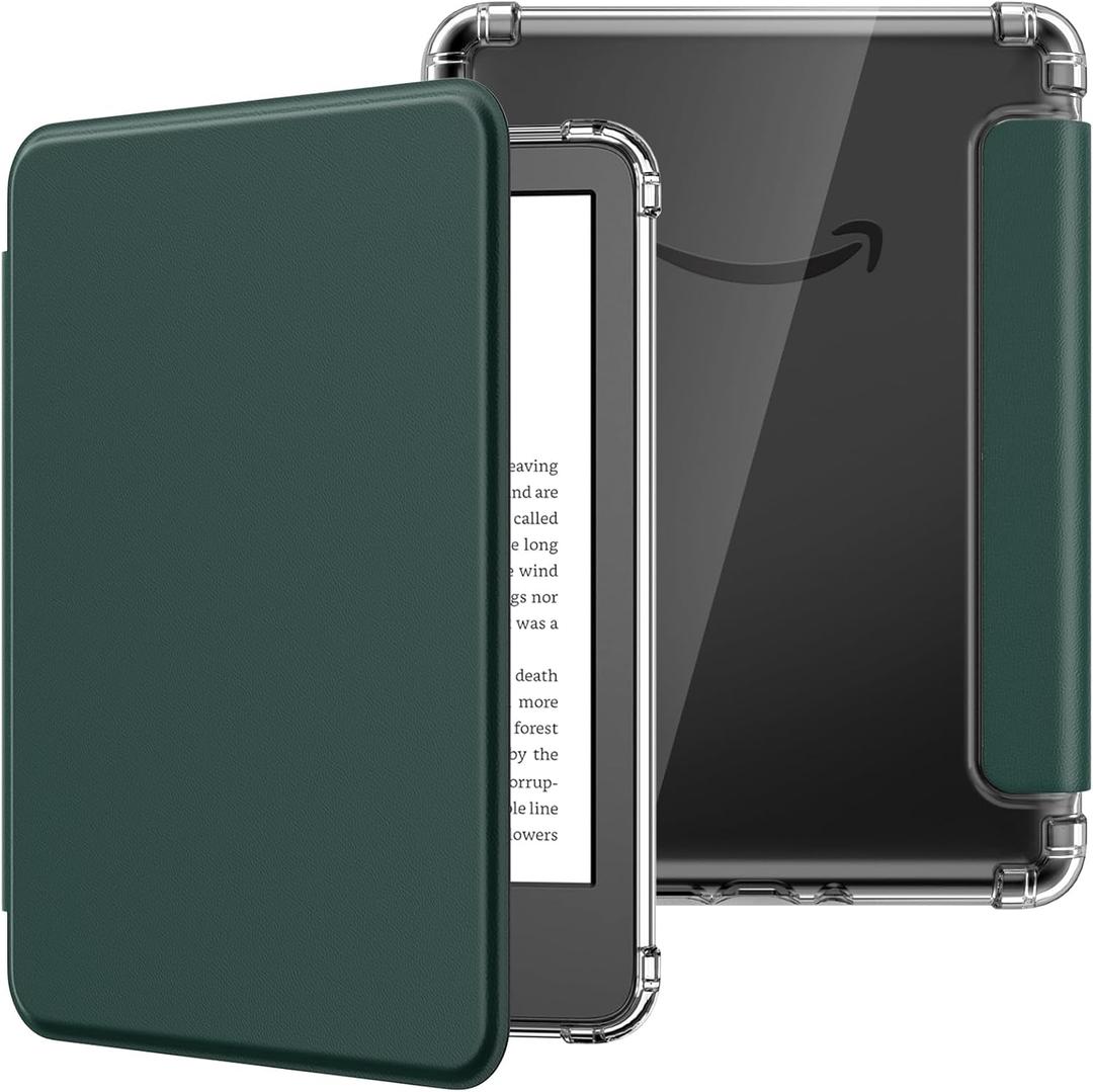 MoKo Case for 6" All-New Kindle (11th Generation-2024/2022 Release), Ultra Clear Soft Flexible Transparent TPU Back Cover with Auto Wake/Sleep for Kindle 11th Generation 2024, Midnight Green