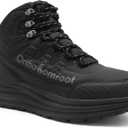 Men's Orthopedic Waterproof Hiking Boots: Comfortable Plantar Fasciitis Work Walking Running Trekking Shoes, Flat Feet Orthotic Mid Ankle Support Trail Sneakers for Foot and Heel Pain Relief (12, W1-black)