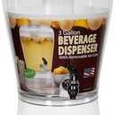 CreativeWare 3 Gallon Beverage Dispenser with Base Ice Cylinder Sleeve