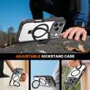 for iPhone 17 Pro Case with Magnetic Invisible Stand [Compatible with MagSafe] Military Drop Protection Shockproof Slim Translucent Skin-Touch Case Cover Black