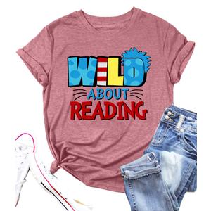 Reading Rainbow Tshirt Women Book Lover Shirts Take a Look It's in a Book Tshirt Reading Teacher Shirt (S)
