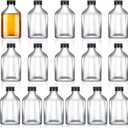 Patelai 32 Pcs Clear Glass Bottles with Caps Mini Glass Flask Liquor Bottles Empty Alcohol Shot Bottling Small Champagne Container DIY Gift for Wine Beverages Liquor Drinks Oil Beer (50 ml/ 1.7oz)