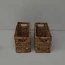 StorageWorks Wicker Basket, Baskets for Organizing, Storage Basket with Built-in Handles, Water Hyacinth Shelves (Medium 2-Pack, Natural Hyacinth) (13"D x 8"W x 7"H)