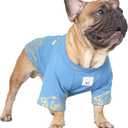 iChoue French Bulldog T Shirts Clothes for Medium Dogs Frenchie Pug English Pitbull Boston Terrier - Blue Money, M