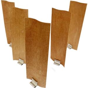 20PCS Wood Wicks for Candle Making 1.57 inch Width by 4.72 inch Height Smokeless Wooden Candle Wicks+Metal Bases