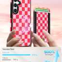 Shorogyt for Samsung Galaxy S25 Cute Kawaii Leather Phone Case - Compatible with Magsafe Wallet Magnetic Credit Card Holder Fashion Grid Design Phone Cover for Women Girls, Fits 7 Cards