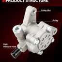 Torchbeam Power Steering Pump Compatible with 1990-1996 F150; Bronco; F350, 1990-1997 F250, 20-7272 Power Steering Pump with Reservoir