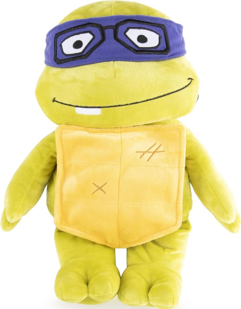 Jay Franco Weighted Nickelodeon Teenage Mutant Ninja Turtles Donatello Plush Pillow Buddy - Super Soft Turtle Tots Character Pillow - Polyester Microfiber, 17 Inches, 2.5lbs