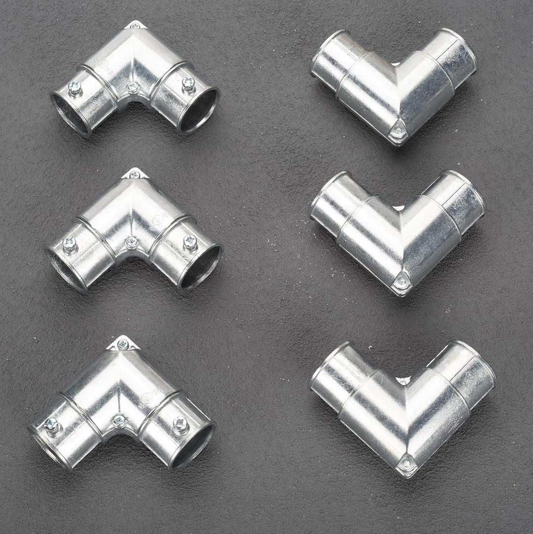 1 Inch EMT Conduit Inside Corner Pull Elbows, 90 Degree EMT to EMT Coupling with Detachable Capped Cover, Zinc Die-Cast, Secure Set Screw Design(6PCS) 1 Inch EMT Conduit Inside Corner Pull Elbows, 90 Degree EMT to EMT Coupling with Detachable Capped Cover, Zinc Die-Cast, Secure Set Screw Design(6PCS)