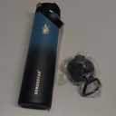 SENDESTAR Insulated Water Bottle 24 oz, Double Wall Vacuum Leak Proof Stainless Steel Sports Water BottleWide Mouth with New Flex Straw Lid & Spout Lid (Deep Blue&Black)