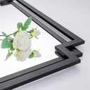 Black Decorative Mirror for Wall Decor, 24" x 36" Large Elegant Living Room Mirror with Irregular and Rectangular Metal Frame, Contemporary Bathroom Mirror Above Sink