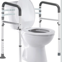 Toilet Safety Rails, Adjustable Toilet Frame for Elderly, Seniors, Handicap & Disabled, Foldable Handicap Toilet Handles Fit Any Toilets (300 LB)