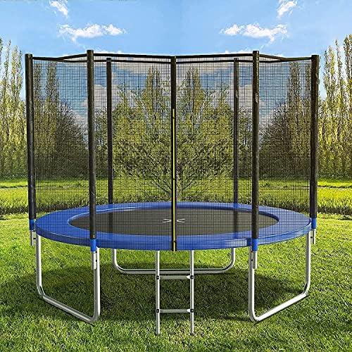 AOTOB 10FT  Trampoline with Safety Enclosure Net，Outdoor Trampoline with Basketball Hoop, Heavy Duty Jumping Mat and Spring Cover Padding for Kids and Adults, Storage Bag and Ladder
