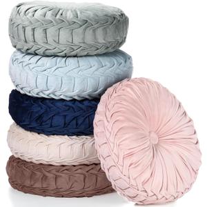 Yerliker 6 Pcs Floor Pillow Cushions 15inch Round Velvet Throw Pillows Colorful Flexible Cushions Alternative Pillows for Couch Chair Home Office Classroom Decor(Boho Color)