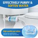 2 Pack Bidet Water Filter and Adapter for Electric Bidet Toilet Seats, Reduce Mineral Deposits & Soften Hard Water, Essential Protection for Smart Toilet, Compatible with 1/2", 3/8", 1/4" Hoses
