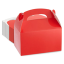 Juvale 24-Pack Red Gift Boxes - 6.2 x 3.5 x 3.6 In Gable Paper Carriers - Sturdy 300 GSM Paper with Handles - Ideal Party Favors & Treat Boxes for Birthdays, Weddings, Showers