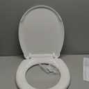 Toilet Seat Round Soft Close16.5'', Toilet Lid Slow Close Quiet No Slam, Easy Installation & ReleaseSafe PP Material Easy Clean, Comfortable Ergonomic Design, 2 Years Support, White Plastic