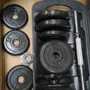 Amazon Basics Adjustable Dumbbell Hand Weight Set with Storage Case, Portable, Secure, 38 Pounds, Black