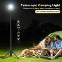 SYLSTAR 360 Rechargeable Work Light with Remote &Telescopic Stand (8.4Ft), 3000LM Ultra Bright, 8000mAh Battery, 3CCT Dimmable, Portable Camping Light for Jobsite Workshop Sports Emergencies(Black)