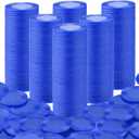 Coopay 1000 Pieces Plastic Poker Chips, Bingo Chips Bulk Learning Counters Disks Poker Card Game, Counting Markers for Math Practice, Game Tokens and Teaching Rewards, 25 mm/ 1 Inch (Blue)