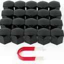 for Audi A3 A4 A5 A6 A7 A8 Q3 Q4 Q5 Q6 Q7 Q8 inc e-tron Lug Nut Covers | 20 Glossy Black Wheel Nut Caps