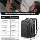 Carry on Backpack, Extra Large 55L Travel Backpack TSA Approved, Expandable Laptop Bagpack with durability, Water Resistant Bag Compatible with 18.4 inch Laptops, Black