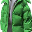 Women Long Puffer Coat Winter Thicken Classic Full Zipper Oversized Removable Hood Jacket Fashion Solid Color Thermal Outwear
 XS