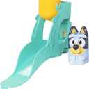 TOMY Toomies Blueys Water Slide - Includes Water Slide with Suction Cup, Clip On Bucket and Bluey Figure - Interactive Toddler Bath Toys - Ages 18 Months and Up, 7 X 19 X 21 Cm