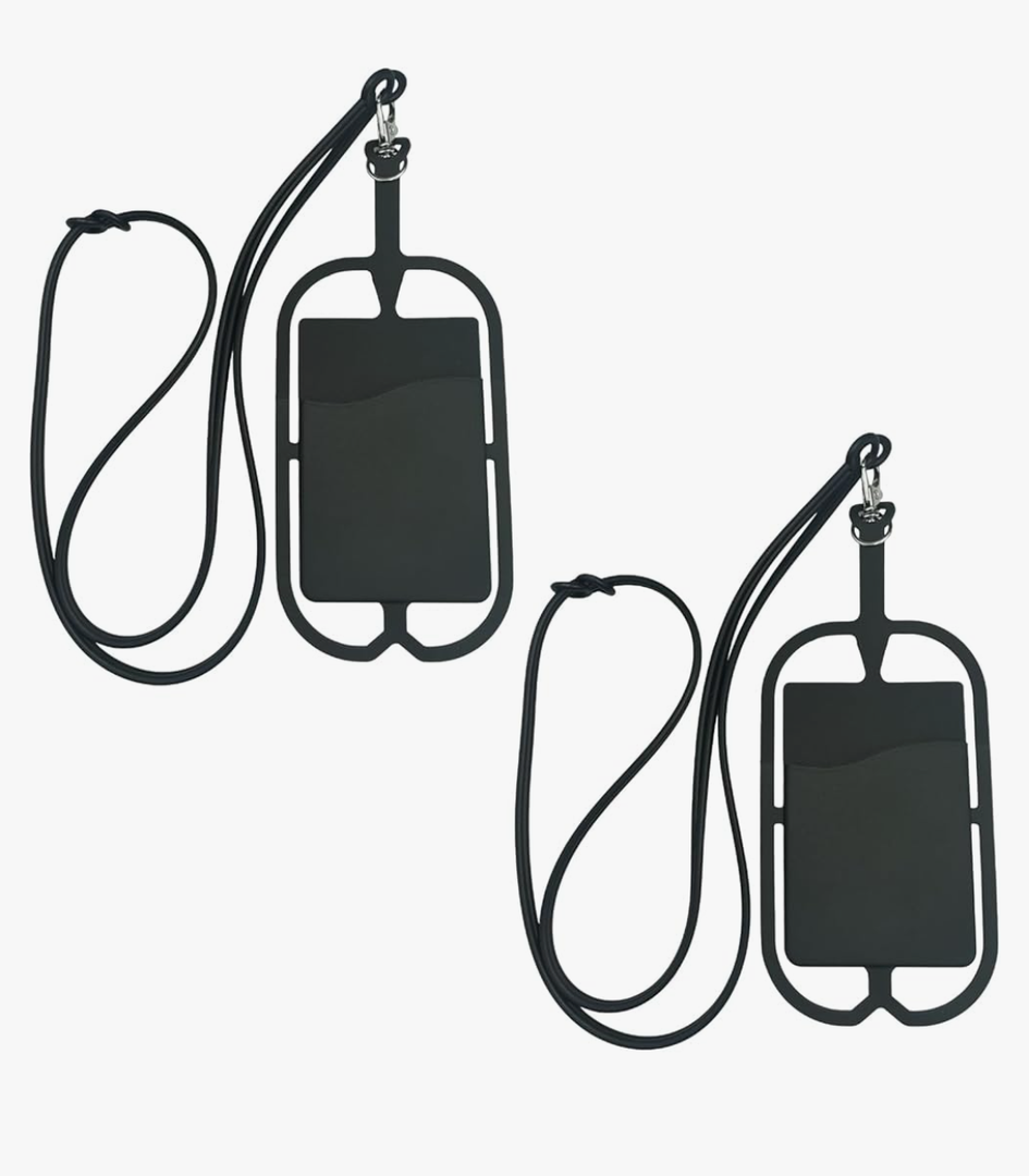 2 Pack Phone Lanyard Crossbody Bag with Adjustable Neck Strap, Anti-Theft Phone Strap for Men and Women, Compatible with Most Smartphones, 2 Pack Black