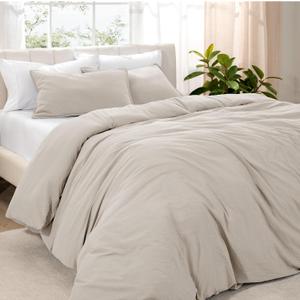 Bare Home Microfiber Duvet Cover Set - Ultra Soft Washed Microfiber - King/California King - Linen-Like Look - Easy Care - Breathable Fabric - Our Softest Duvet Cover Set (King/Cal King, Fog)