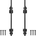 18 Inch Cane Bolt Gate Drop Rod Heavy Duty Gate Hardware, Gate Ground Latch for Wooden Fences, Metal Gates Doors Stopper for Gate Ground, Wrought Iron Gate Latches, Black Finish(4 Pack)