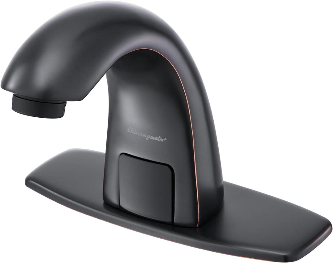 Charmingwater Touchless Bathroom Sink Faucet with Automatic Sensor, Motion Bathroom Faucet with Hole Cover Plate, Oil Rubbed Bronze