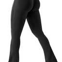 YEOREO Women's Mini Flare Workout Butt Lifting Hidden Scrunch Seamless Yoga Legging Pants, Size XS(Black)