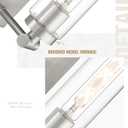 Emak Modern Wall Lights, Brushed Nickel Sconces with Clear Glass Shade, 2 Light Bathroom Vanity Light for Bathroom, Mirror, Living Room, Bedroom, Gallery, WS086-BN-CG-2PK